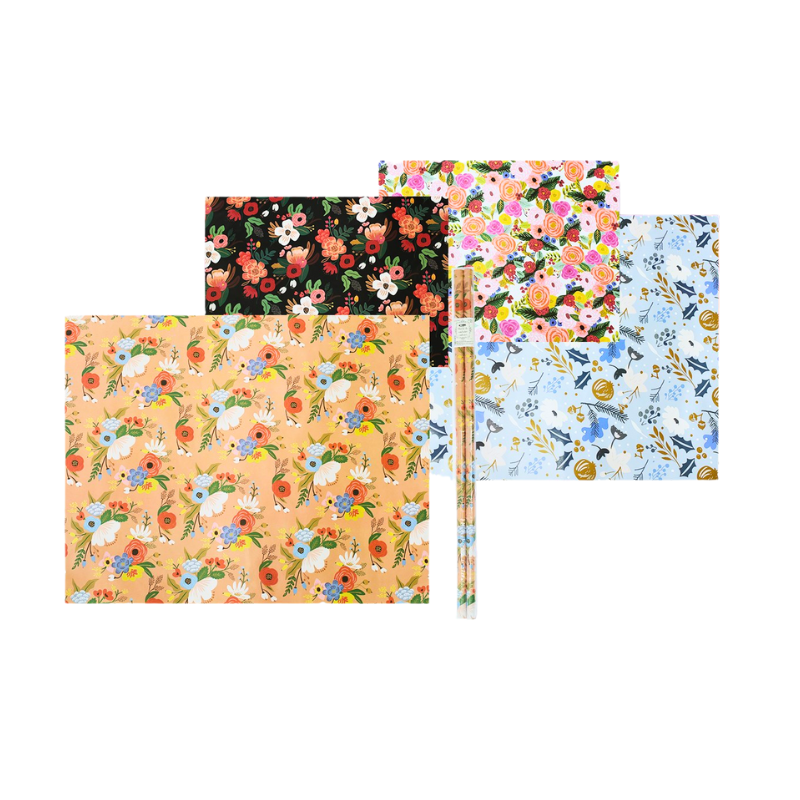 Set hartie de ambalat cadouri flori 70x100cm 2 buc [4]