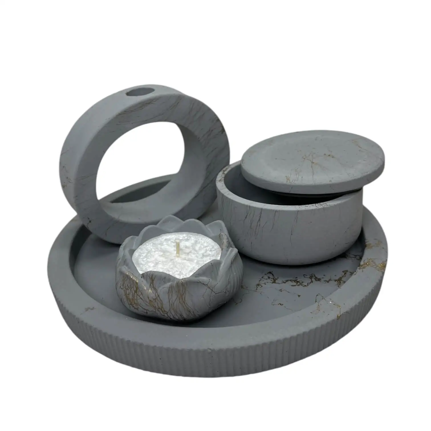 Set 2 lumanari cu vaza pe tavita – 25 cm diverse culori [3]