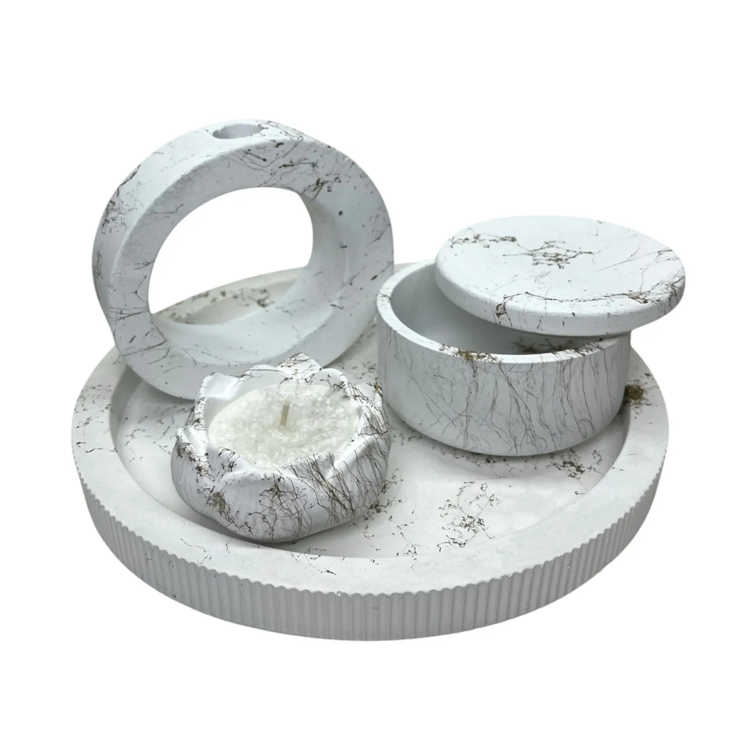 Set 2 lumanari cu vaza pe tavita – 25 cm diverse culori [4]