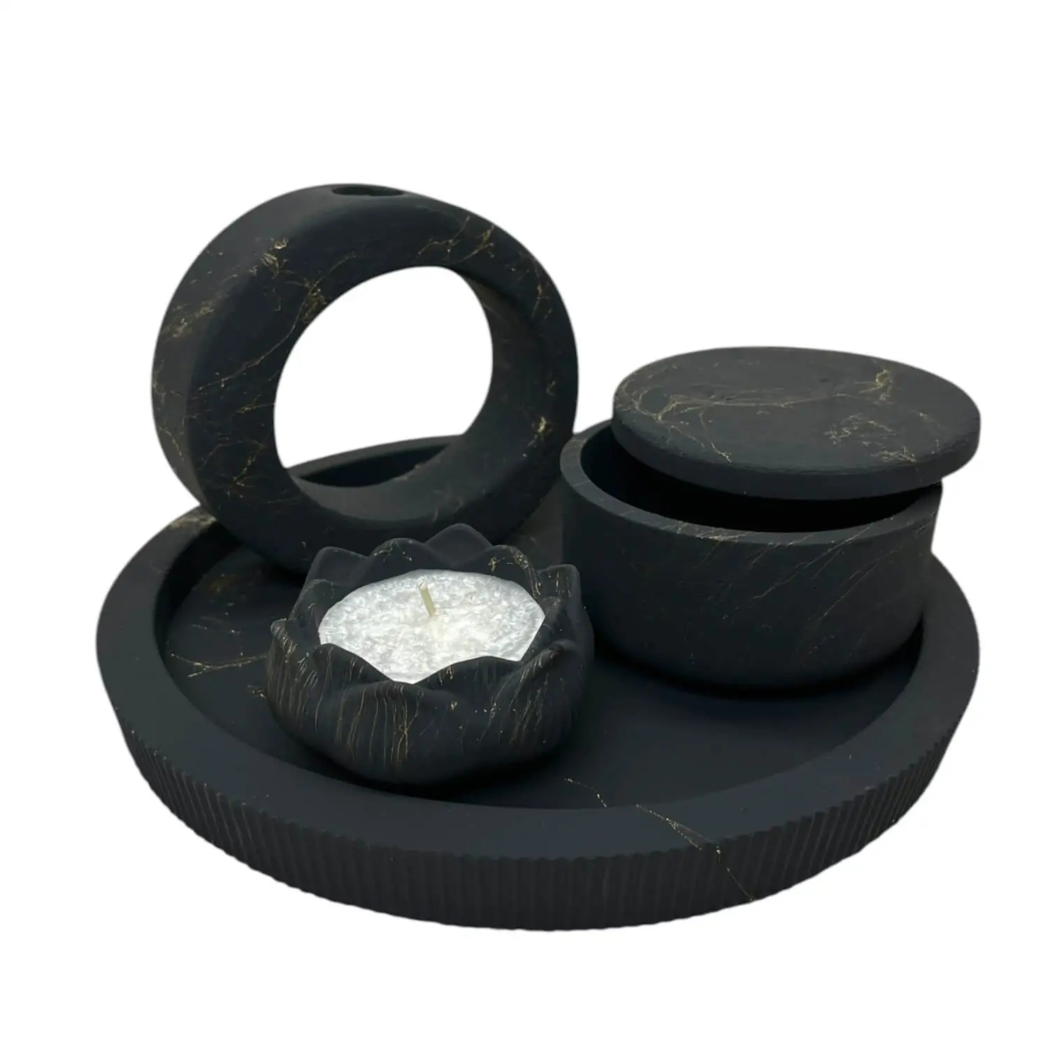 Set 2 lumanari cu vaza pe tavita – 25 cm diverse culori [2]