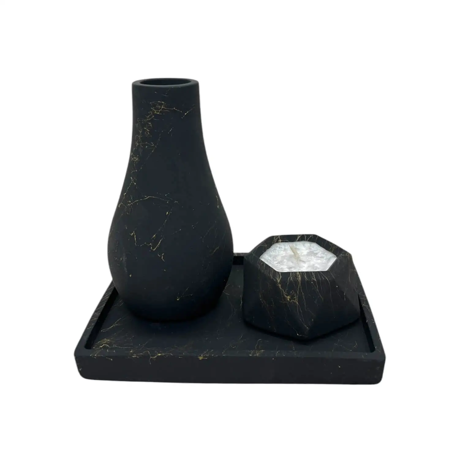 Set lumanare cu vaza pe tavita 15 cm diverse culori [3]