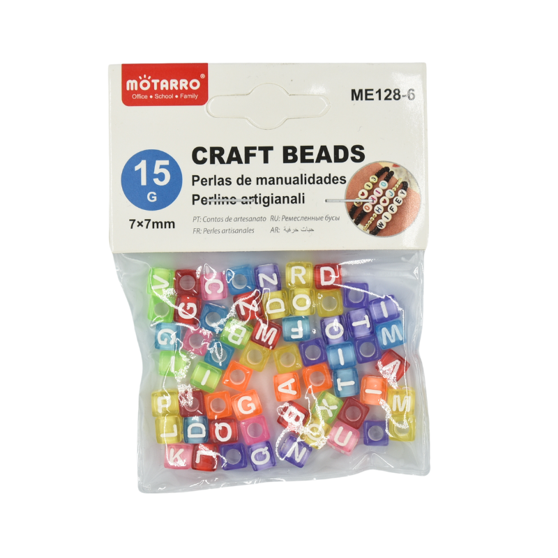 Set margele cu litere multicolor 15g 7x7 mm Motarro [1]