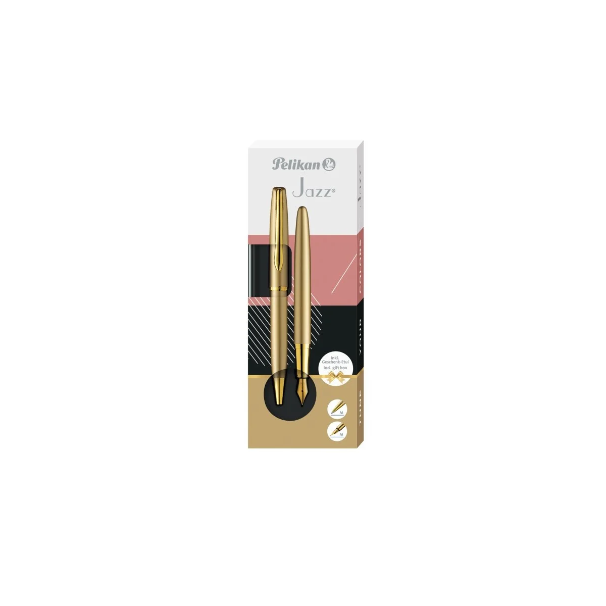 Set pix + stilou Jazz Noble Elegance auriu perlat in cutie cadou Pelikan [4]