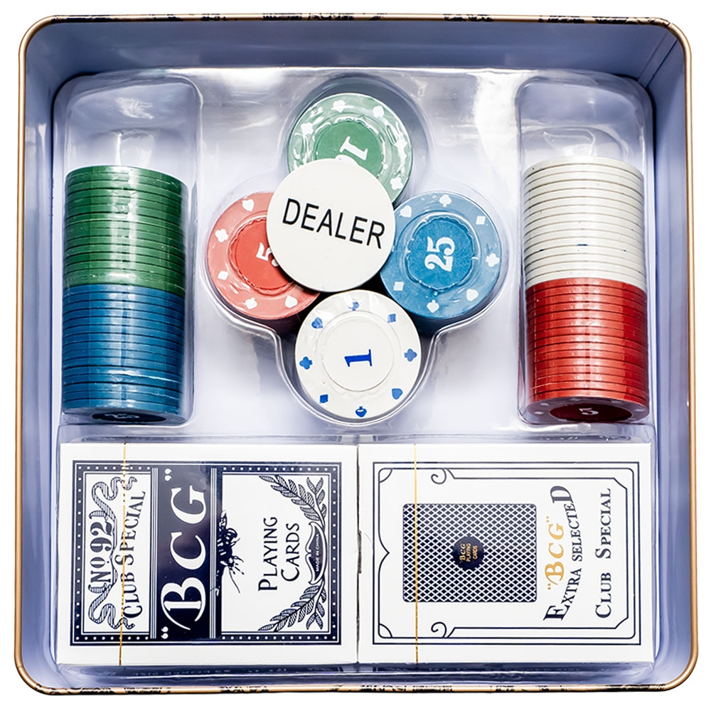 Set poker - Carti si jetoane in cutie metalica [3]