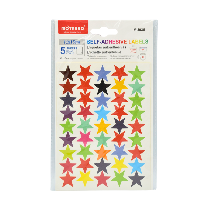 Set 5 folii stickere autoadezive stelute multicolor Motarro [1]