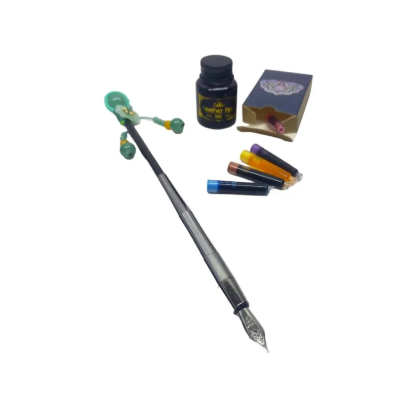 Set stilou Vintage decorativ floare calimara Poem Design diverse culori [5]