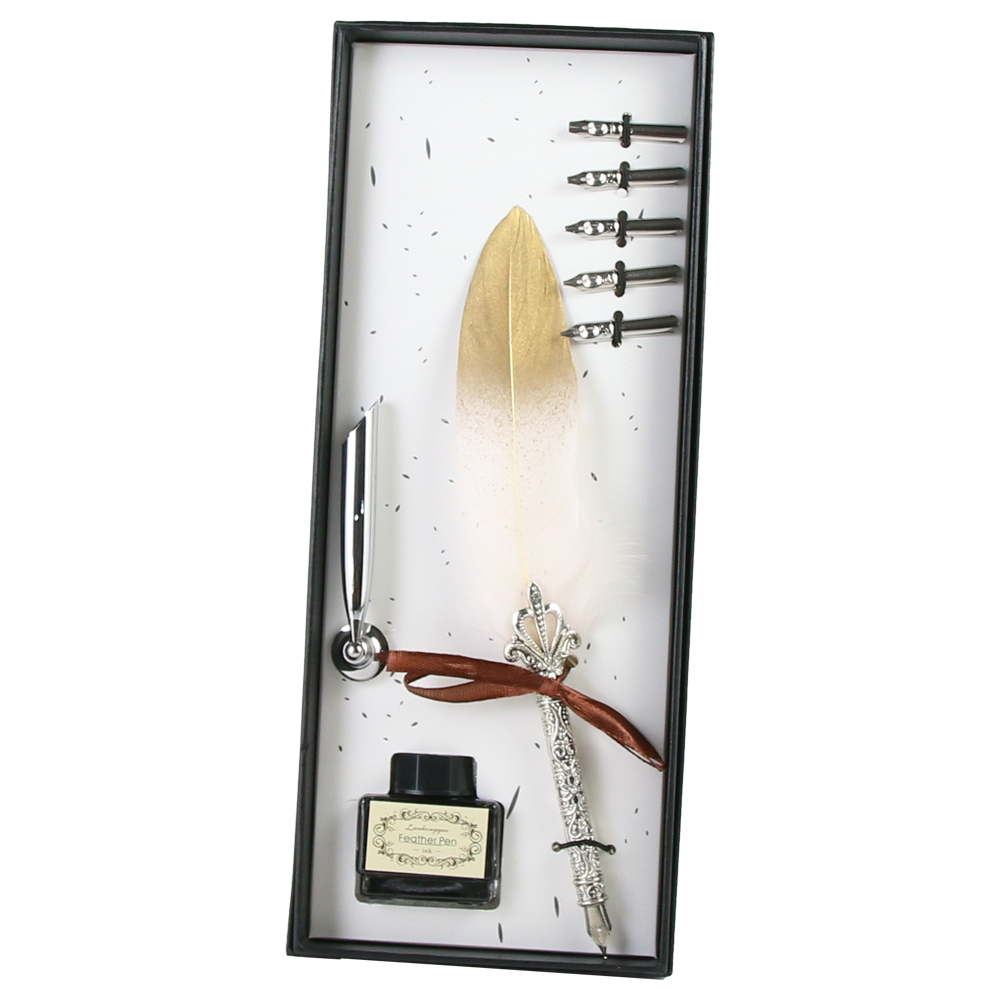 Set stilou-pana de scris Vintage Gold 8 piese [4]