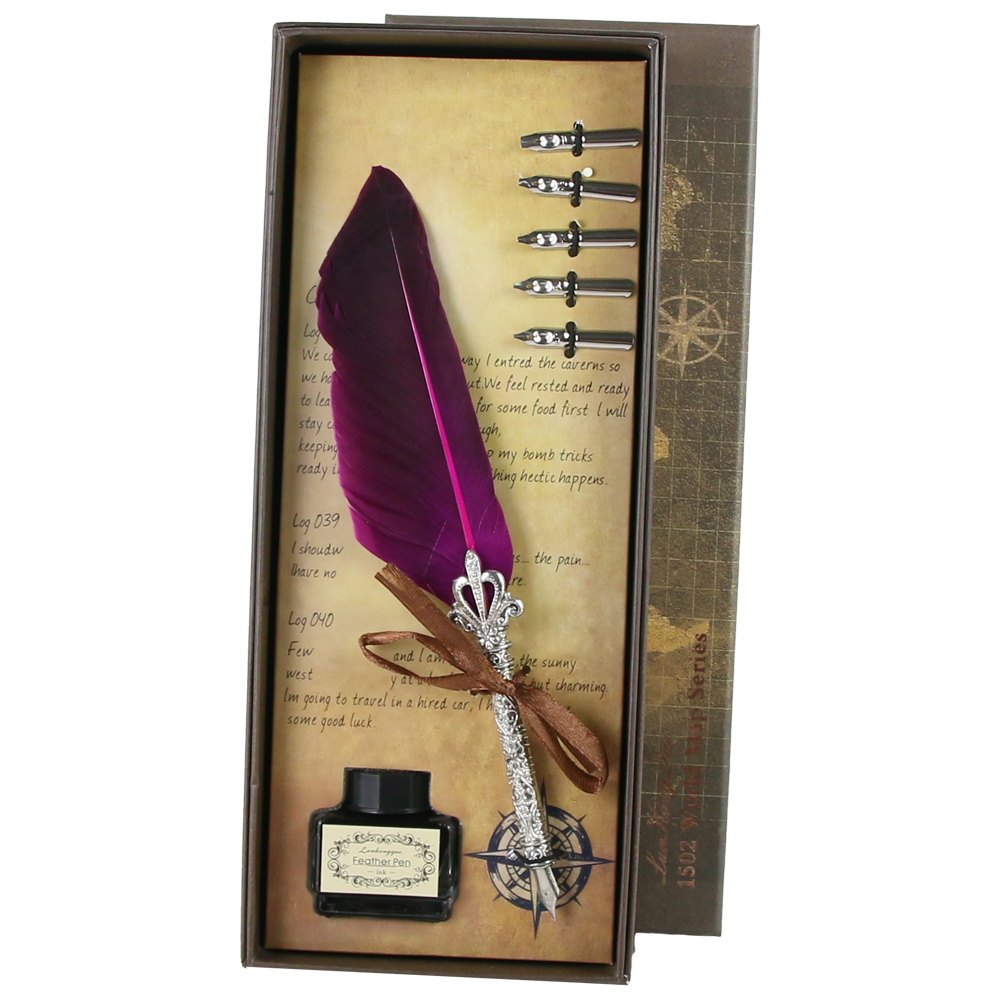 Set Pana de scris Vintage World 7 piese culori diferite [8]