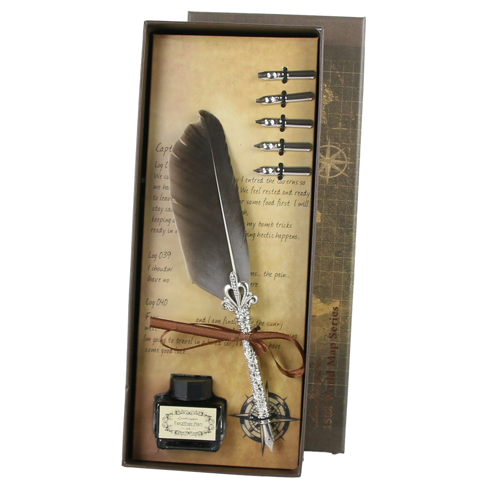 Set Pana de scris Vintage World 7 piese culori diferite [4]