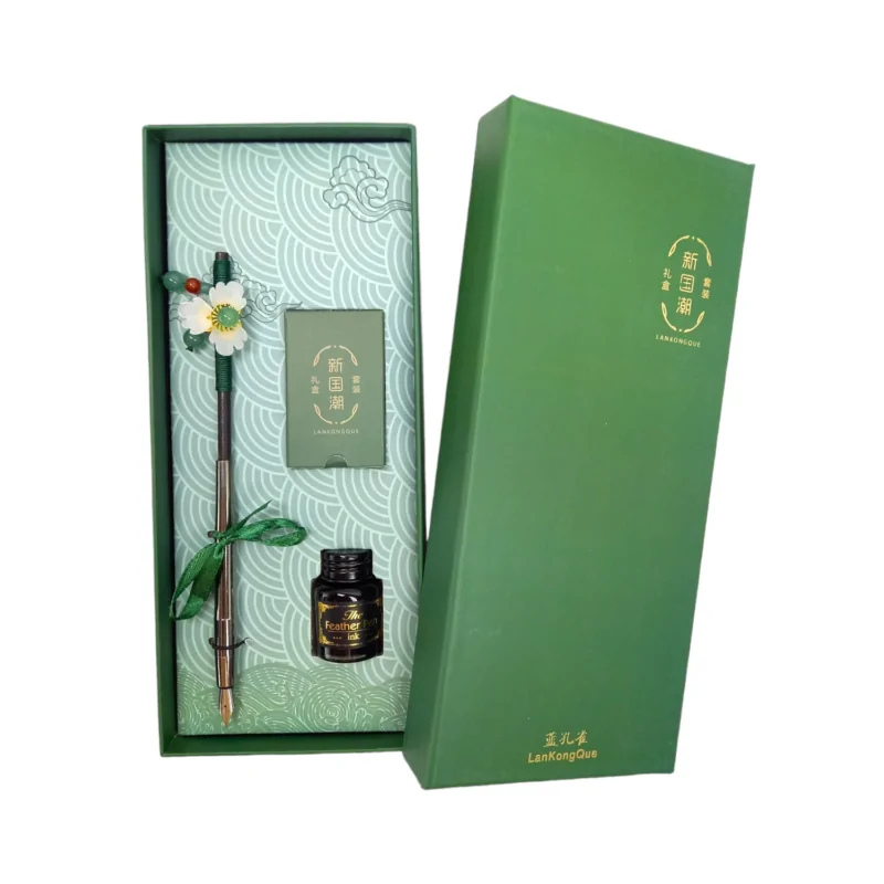 Set stilou decorativ Vintage pana calimara [3]