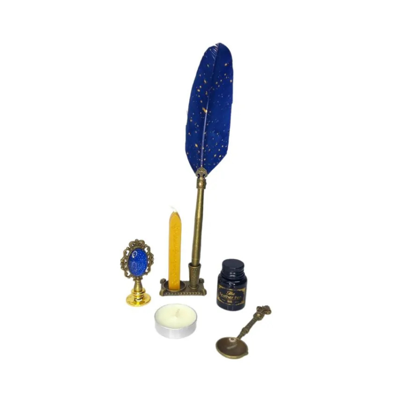 Set stilou Vintage decorativ pana calimara lumanare suport diverse culori [5]