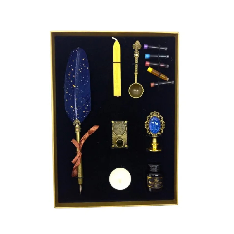 Set stilou Vintage decorativ pana calimara lumanare suport diverse culori [6]