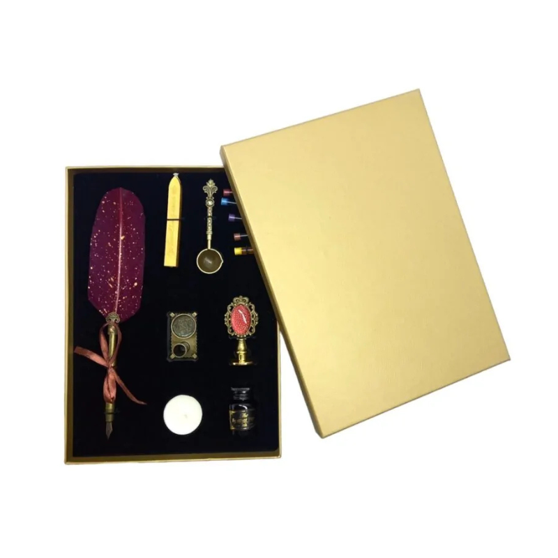 Set stilou Vintage decorativ pana calimara lumanare suport diverse culori [7]