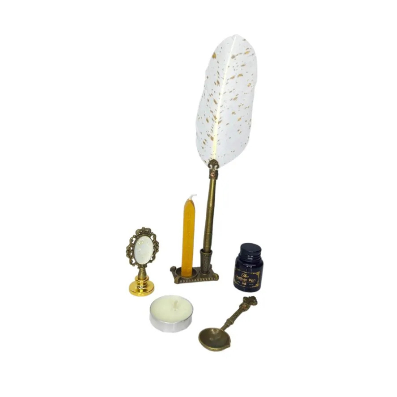 Set stilou Vintage decorativ pana calimara lumanare suport diverse culori [2]