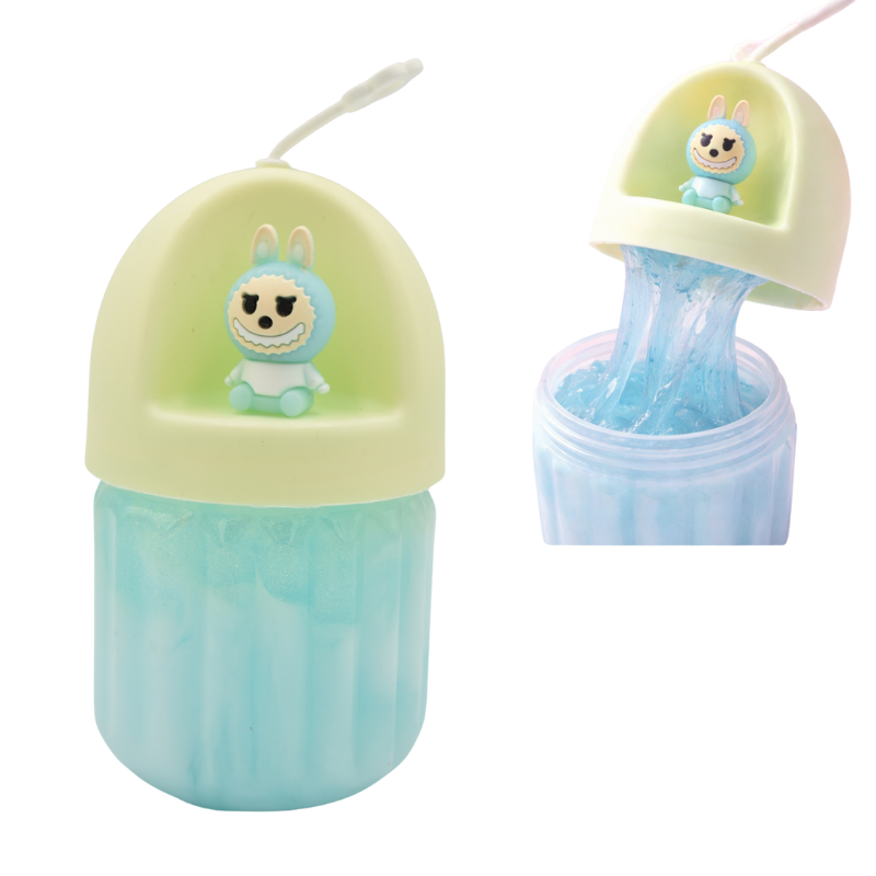 Slime Labubu cu figurina culori pastel [3]