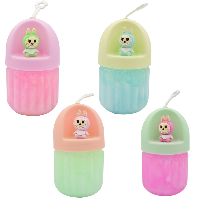 Slime Labubu cu figurina culori pastel [4]