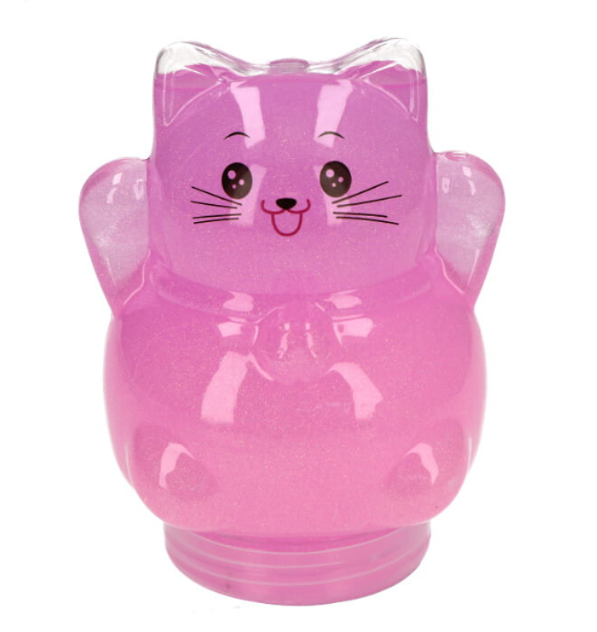 Jucarie Pisica cu slime magic si glitter culori diferite 11 x 9 x 8 cm [2]