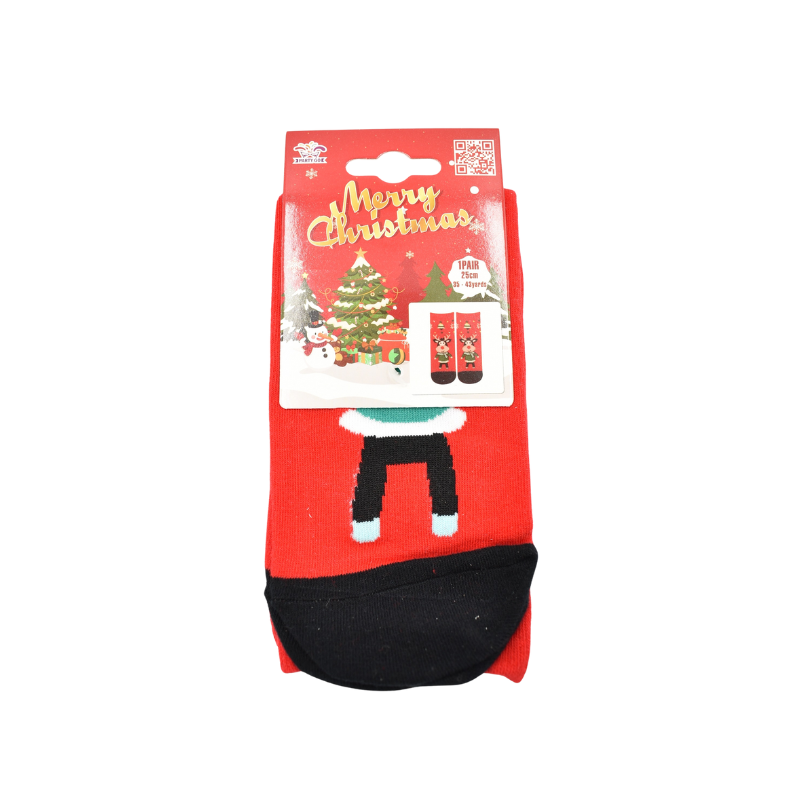 Sosete bumbac Craciun marime 35-43 cu ren si detalii festive [3]