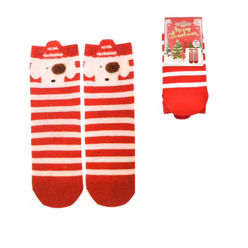 Sosete bumbac Craciun marime 35-43 dungi rosii [1]