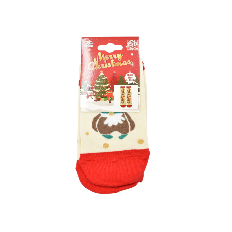 Sosete bumbac Craciun ren marime 35-43 crem [2]