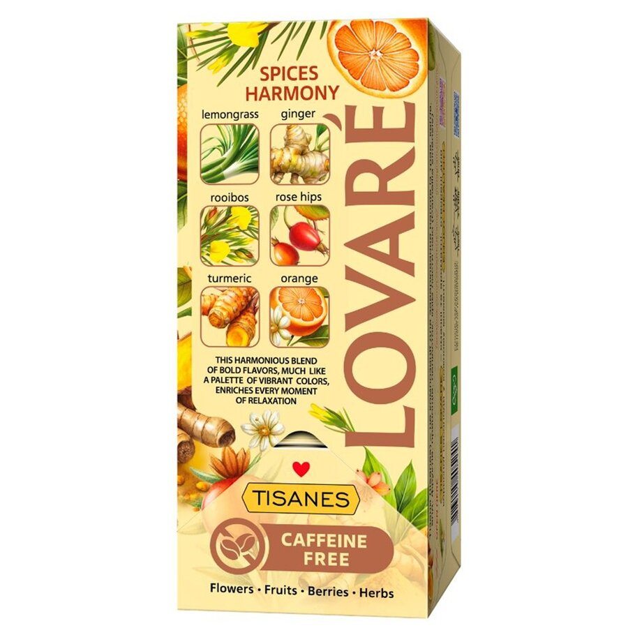 Ceai de plante, mirodenii si fructe, cu aroma de kaki si mandarine Spices Harmony 24 plicuri x 1.8 g Lovare [3]