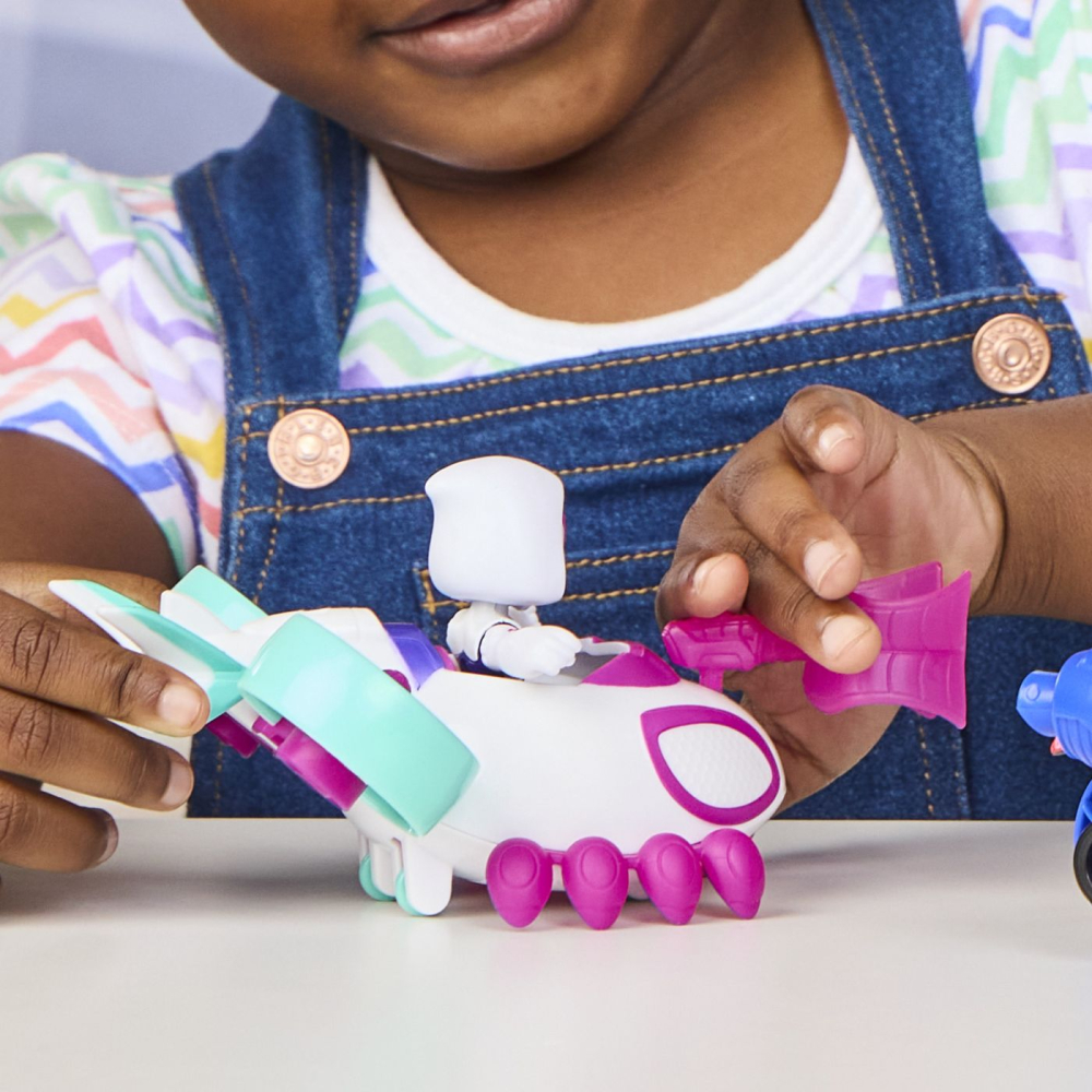 SPIDEY SI PRIETENII LUI UIMITORI MARVEL SET FIGURINA GHOST SPIDER SI VEHICUL COPTER 7.6CM [4]