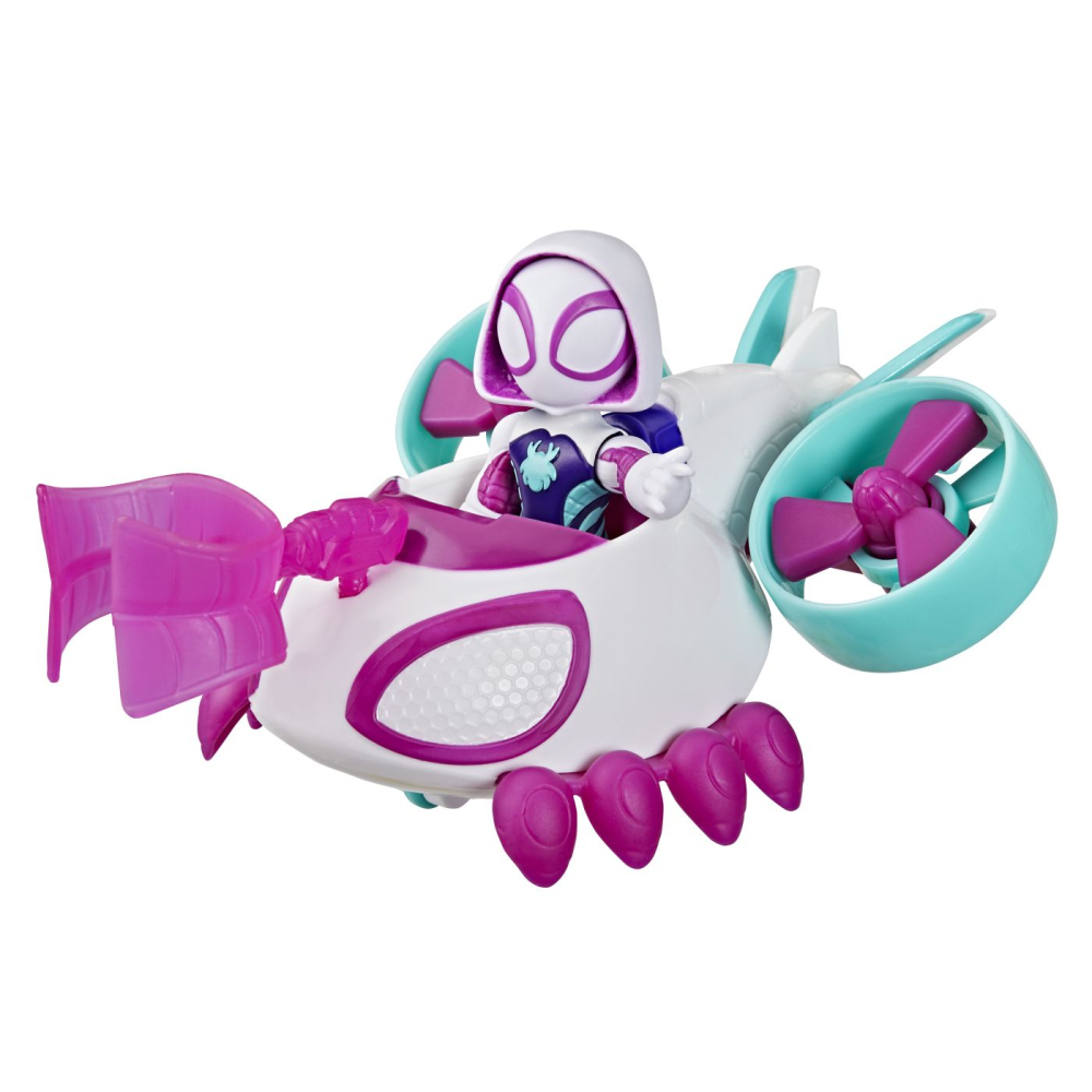 SPIDEY SI PRIETENII LUI UIMITORI MARVEL SET FIGURINA GHOST SPIDER SI VEHICUL COPTER 7.6CM [10]