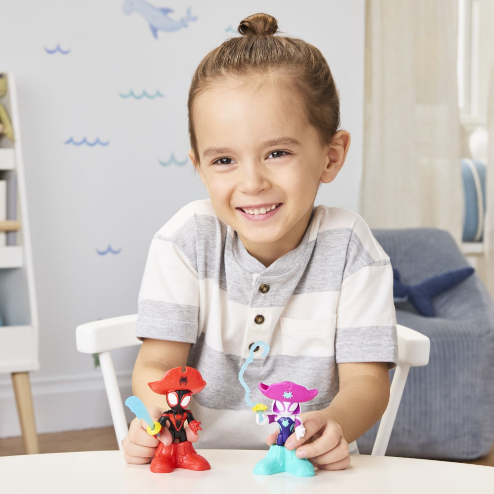 SPIDEY SI PRIETENII LUI UIMITORI MARVEL WATER WEBS SET 2 FIGURINE GHOST SPIDER SI PIRATE SPIN CU ACCESORII [5]