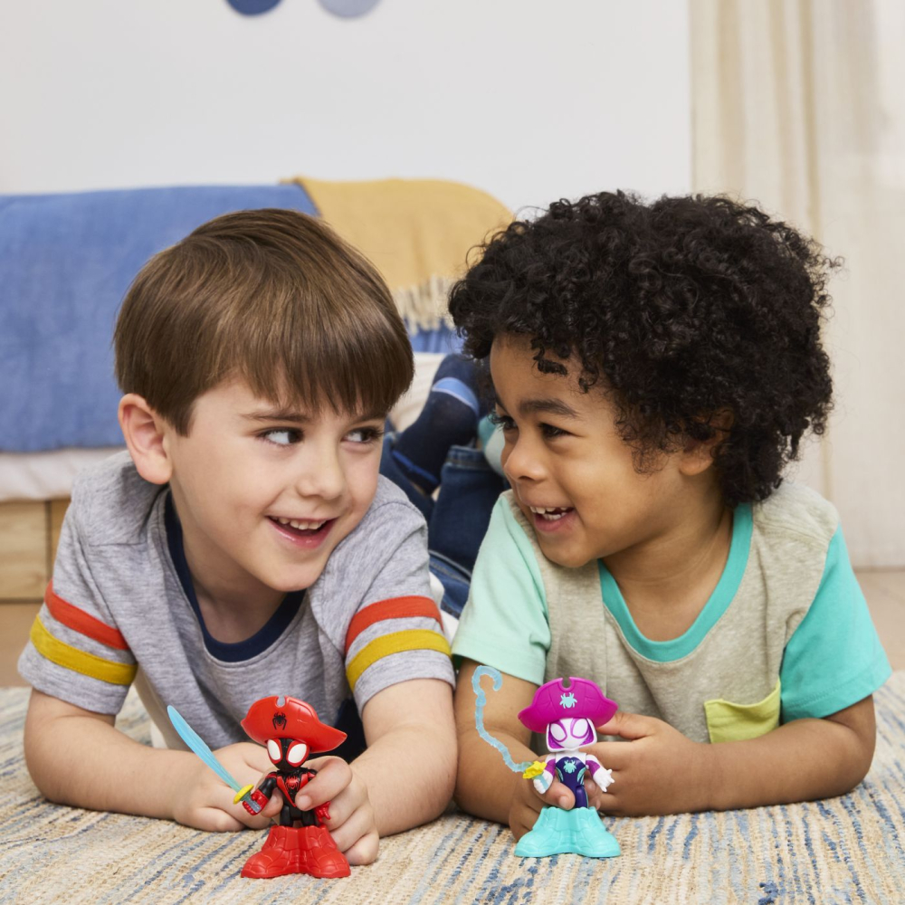 SPIDEY SI PRIETENII LUI UIMITORI MARVEL WATER WEBS SET 2 FIGURINE GHOST SPIDER SI PIRATE SPIN CU ACCESORII [4]