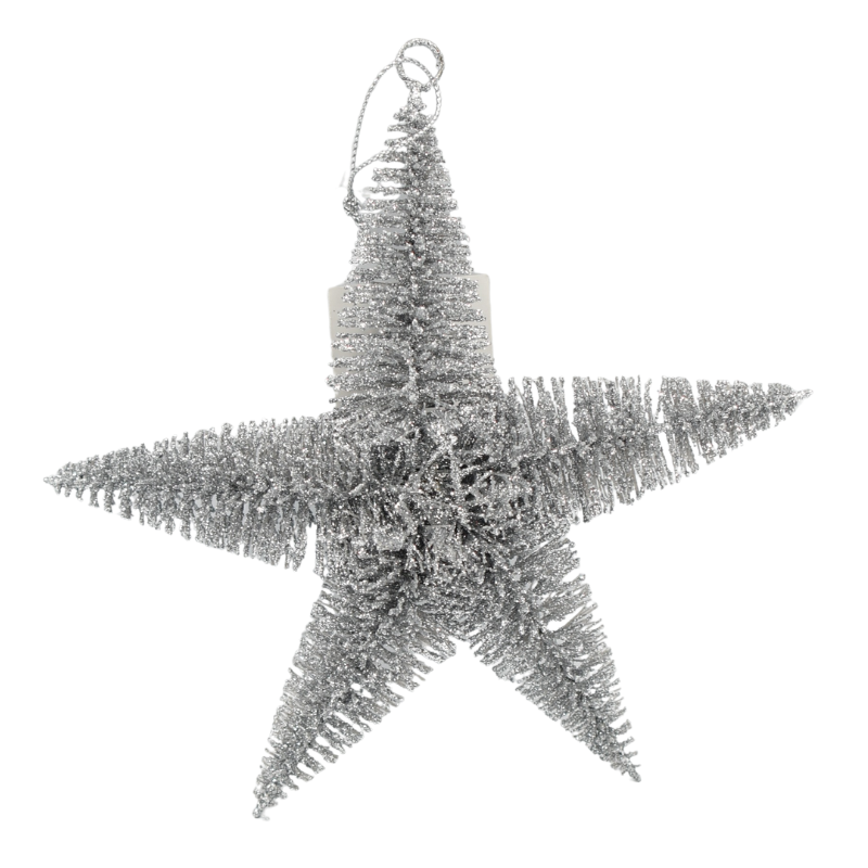 Stea ornamentala cu sclipici 15 cm argintiu [1]