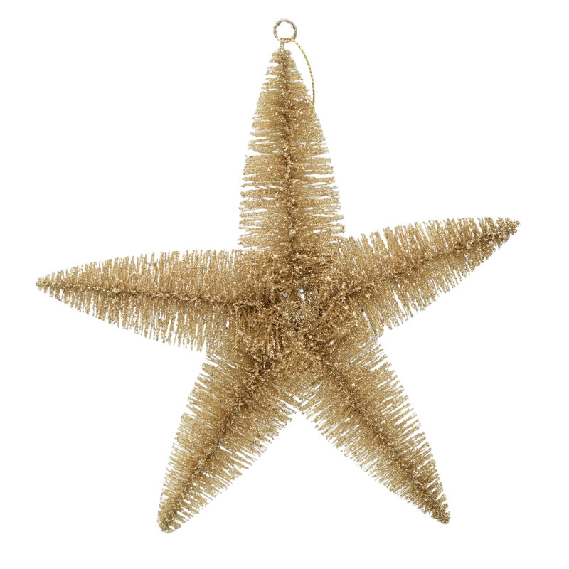 Stea ornamentala cu sclipici 25 cm auriu [1]