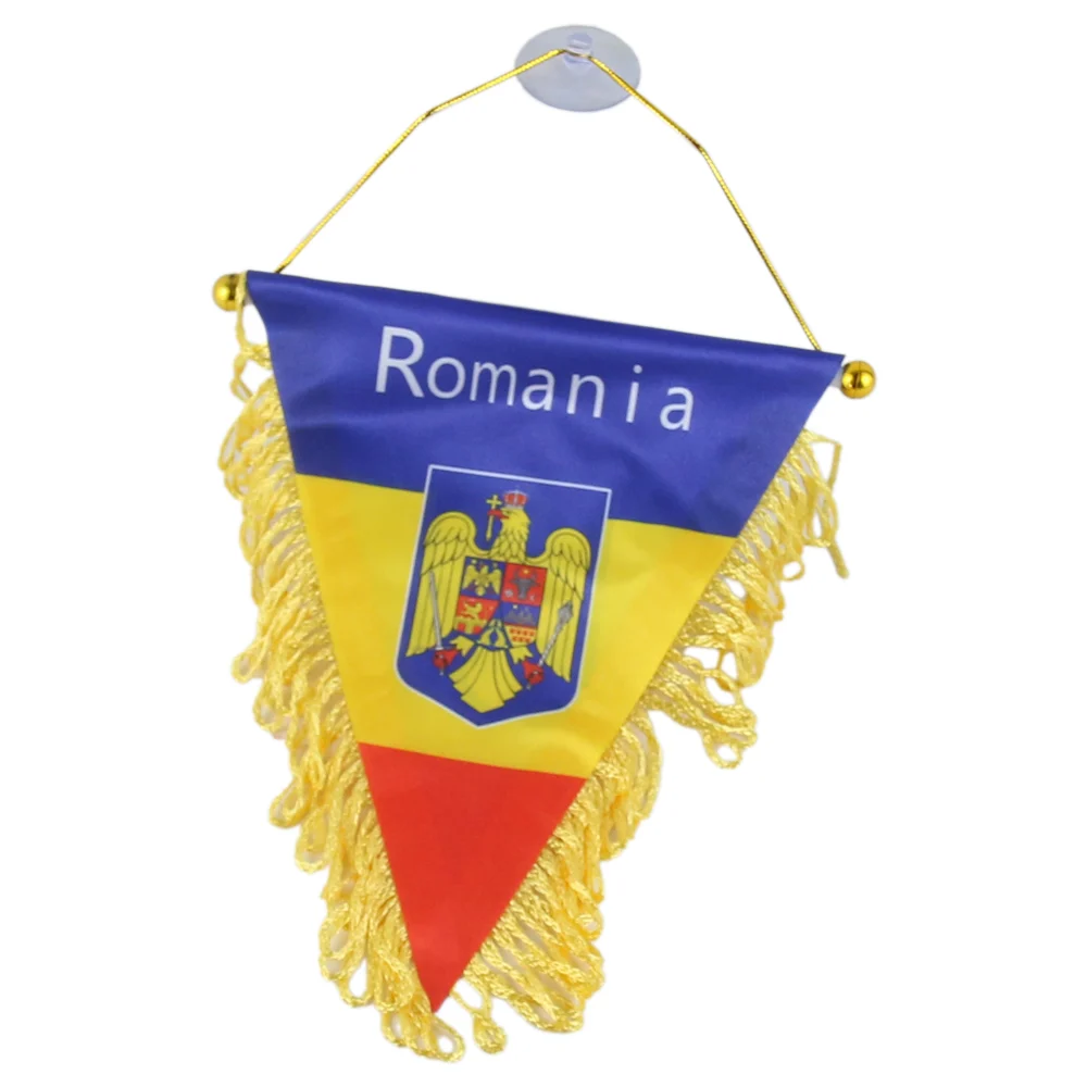 Steag cu stema Romaniei pentru masina 17×19 cm [1]