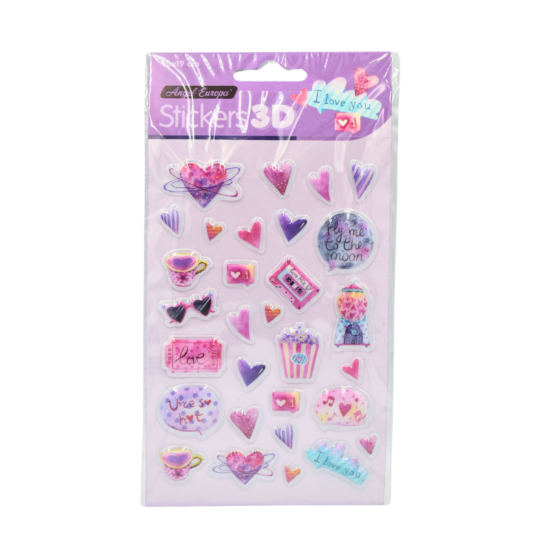 Set stickere 3D inimioare diverse modele [1]