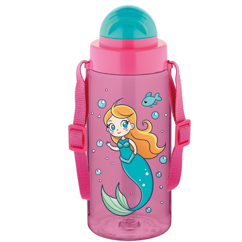 Sticla apa copii Tritan 500ml cu pai si curea transport Noki [2]