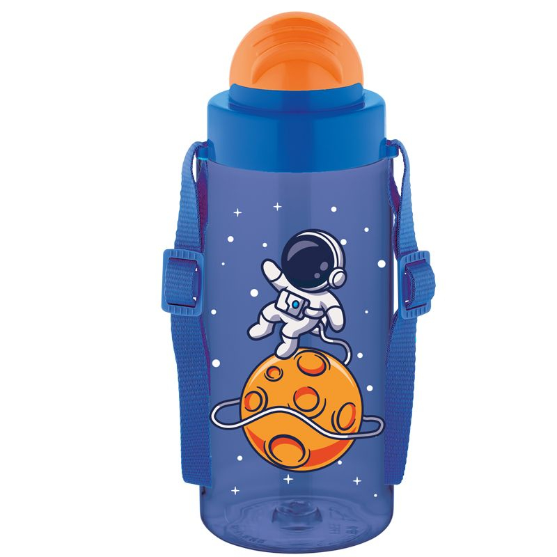 Sticla apa copii Tritan 500ml cu pai si curea transport Noki [2]