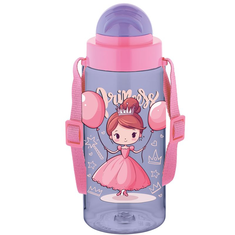 Sticla apa copii Tritan 500ml cu pai si curea transport Noki [4]