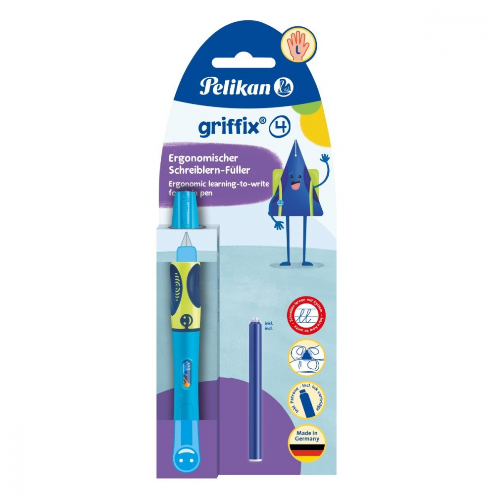 Stilou Pelikan griffix Neon Fresh Blue penita L stangaci [2]