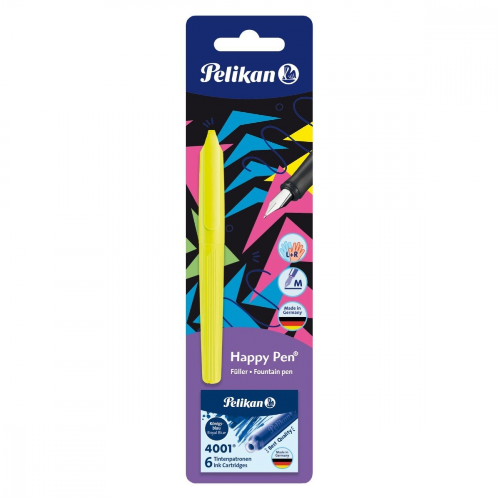 Stilou Pelikan Happy Pen culori asortate penita M 6 patroane [4]