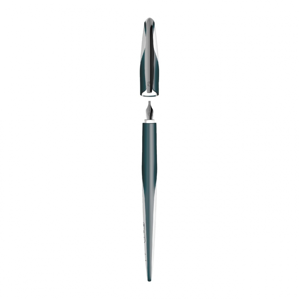 Stilou Herlitz my.pen Style caligrafie 3 penite gri 4 rezerve [3]