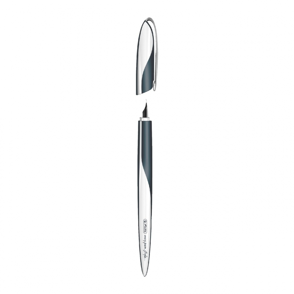 Stilou Herlitz my.pen Style caligrafie 3 penite gri 4 rezerve [2]
