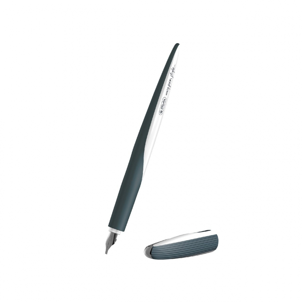 Stilou Herlitz my.pen Style caligrafie 3 penite gri 4 rezerve [4]