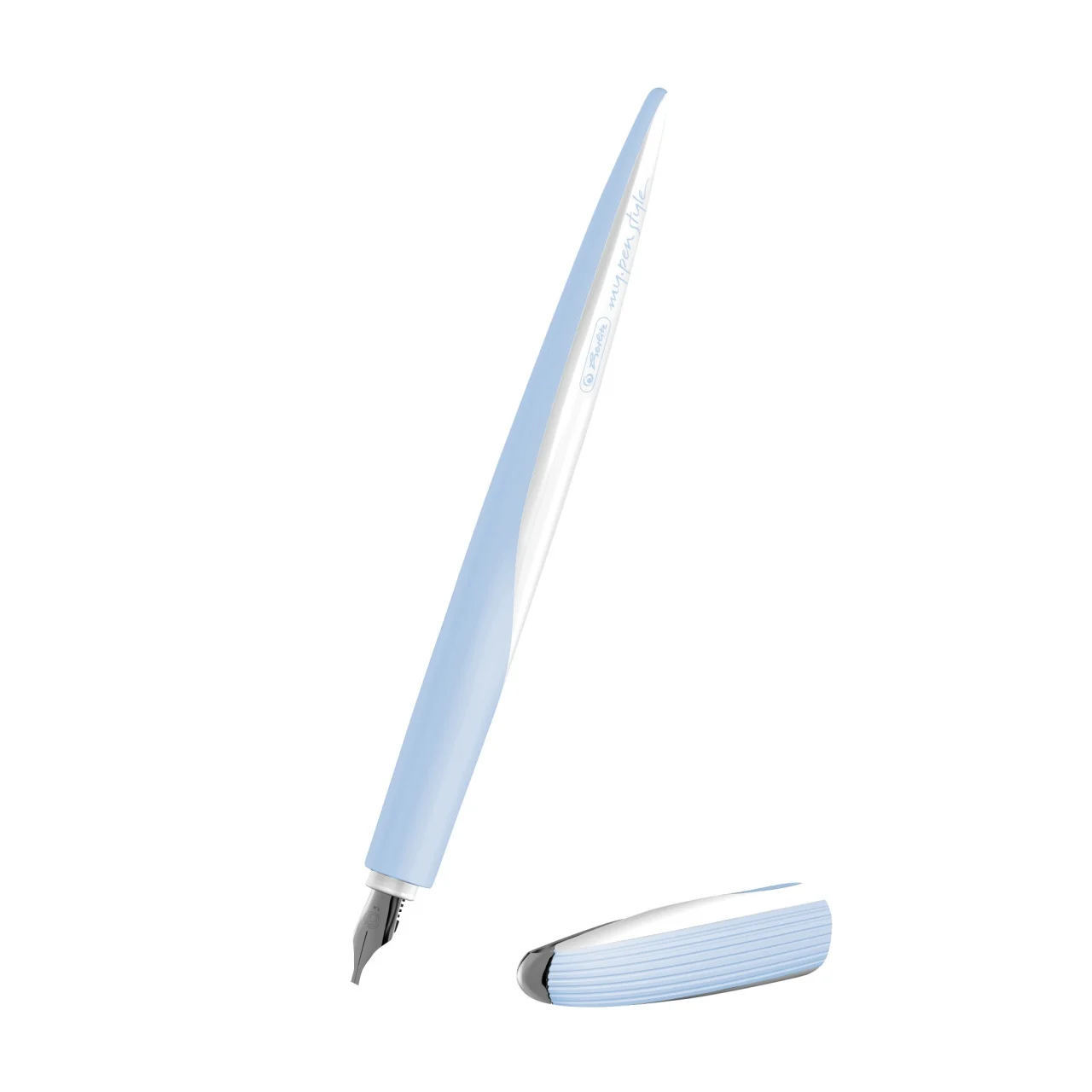 Stilou My.Pen Style pentru caligrafie cu 3 penite corp albastru/alb Herlitz [2]