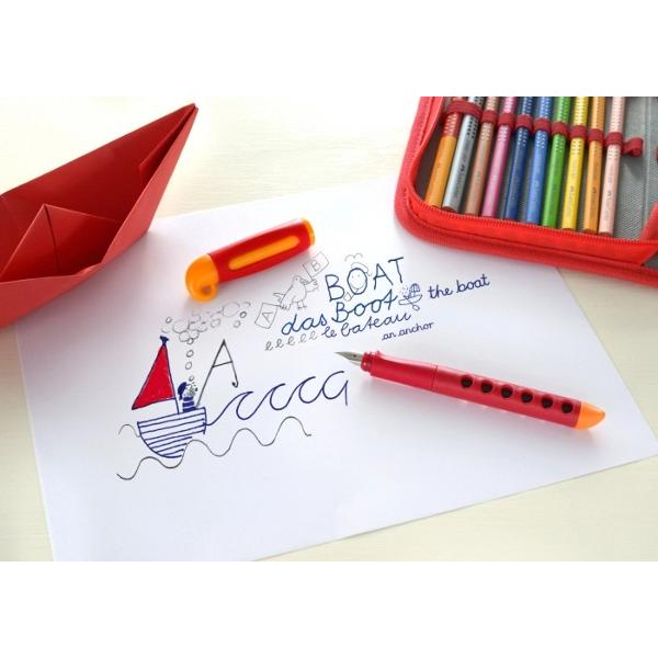 Stilou scolar Faber-Castell Scribolino rosu penita A stangaci [2]