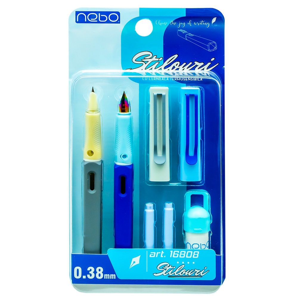 Stilouri cu cerneala termosensibila + rezerve 2 buc /blister Nebo [1]