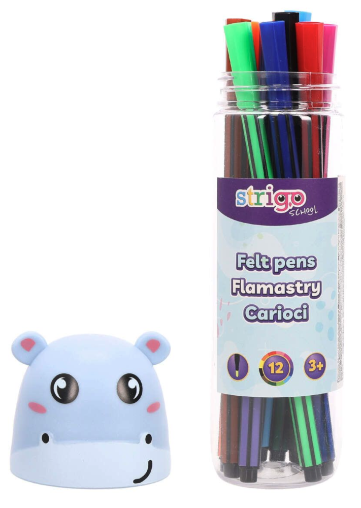 Set 12 carioci lavabile cutie Hipopotam Strigo [2]