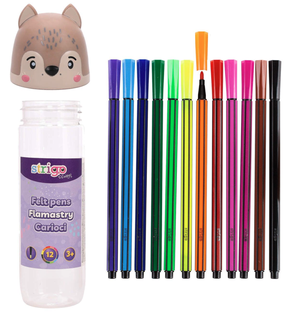 Set 12 carioci lavabile cutie Lup Strigo [3]