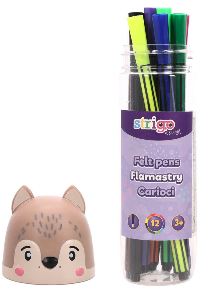 Set 12 carioci lavabile cutie Lup Strigo [2]