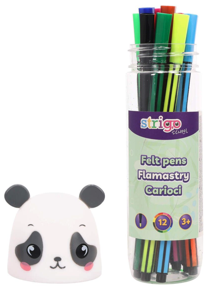 Set 12 carioci lavabile cutie Panda Strigo [2]