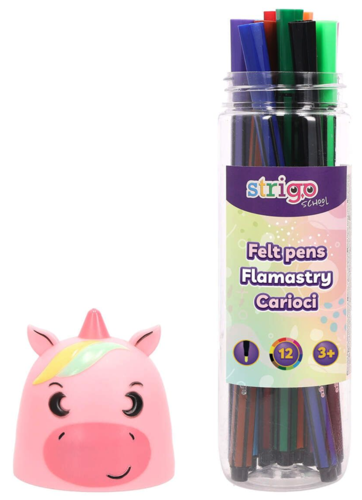 Set 12 carioci lavabile cutie Unicorn Strigo [2]