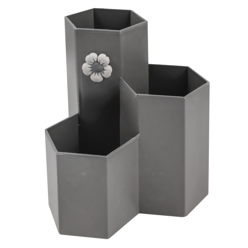 Suport birou 3 compartimente cu floare 11x12 cm diverse culori [2]